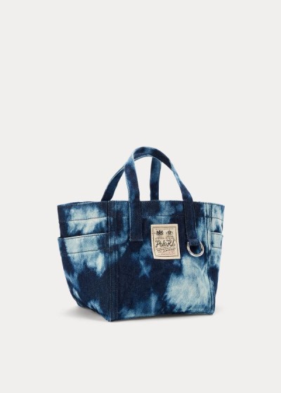 Bolsos De Mano Polo Ralph Lauren Mujer Azules Multicolor - Denim Tie-Dye Mini - CLMJE8341